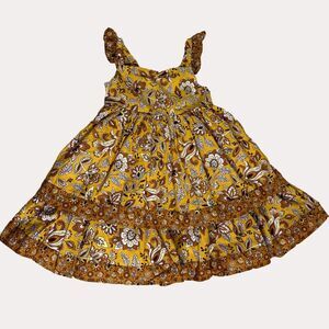 Joie Kids Girls Tiered Sun Dress Floral Yellow 5 NWT bv